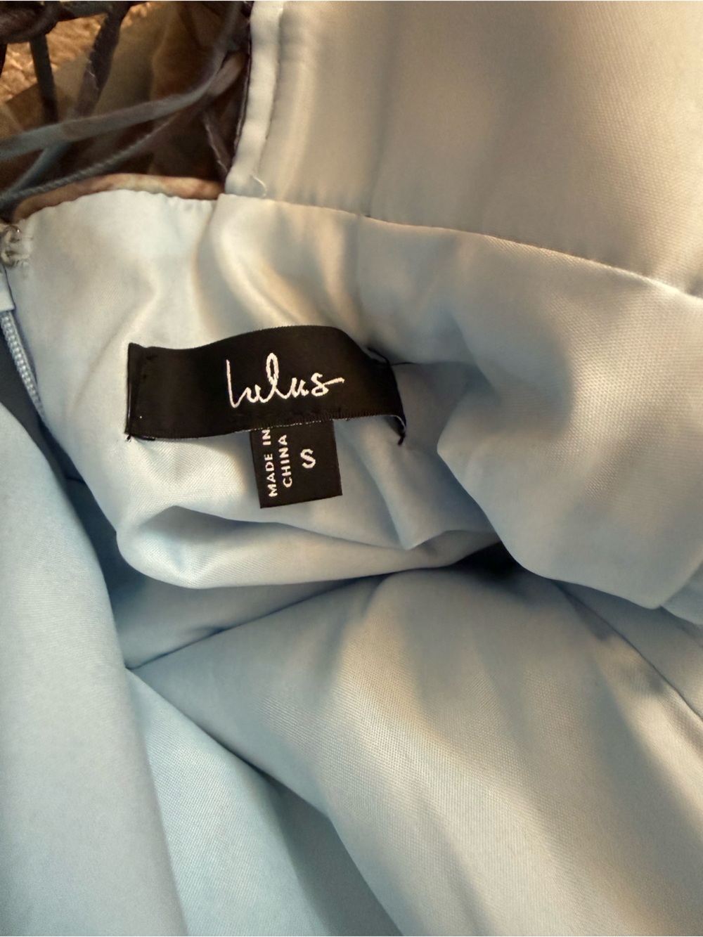 Lulu's Strapless Blue Floral Pleated Organza Gown Most Beautiful Day Maxi Dress - Picture 11 of 11